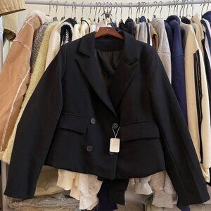 Classic Black Blazer Professional Jacket